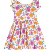 Chicco Klänning grön / mandarin / fuchsia / vit