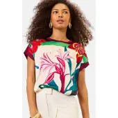 Love & roses Blus beige / grön / röd