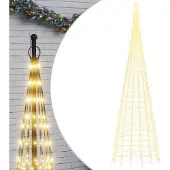vidaXL Flaggstångsjulgran 3000 LED | varmvit | 800 cm | 8 ljuslägen