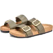 Tommy Hilfiger Leather Double Strap Cork Sandals