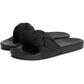 Tommy Hilfiger för kvinnor. EN0EN02975 Flip flops med svart dämpad flätad ovandel (38), Karta, Ingen, Casual