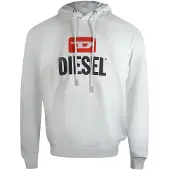 Diesel New D Logo Vit Hoodie