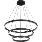 Maytoni Pendellampa Rim, Svart, Vardagsrum / matsal, Aluminium / grå / zink, Modern