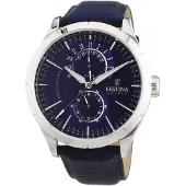 Festina Retro Multifunktion Läderarmband Blå Urtavla Kvarts F16573-7 Herrklocka blå