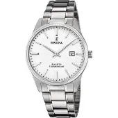 Festina Classic Rostfritt Stål Vit Urtavla Kvarts F20511-2 Herrklocka vit