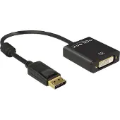 DeLOCK DisplayPort / DVI Adapterkabel DisplayPort-kontakt, DVI-O 24 + 5-polig. Uttag 0.20 m Svart 62599 guldpläterad kontakt DisplayPort-kabel