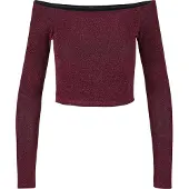 Urban Classics Off Shoulder Glitter Långärmad Topp