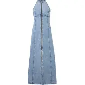 Armani Exchange för kvinnor. XW002261AF21338MB001 Denimklänning blå (M), Casual, Bomull, Ärmlös / Hängselbyxor