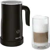 Krups XL1008, Automatisk mjölkskummare/värmare, Svart, Rostfritt stål, 150 ml, 0,3 l, 100 s