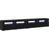 vidaXL TV-bänkset 3 pcs Svart Ek 240 x 35 x 40 cm Konstruerat trä