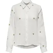 ONLY Blus 'ONLHEART' oliv / vit