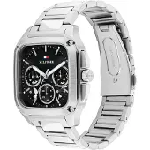 Tommy Hilfiger Square Black Dial Stainless Steel Watch