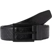 Calvin Klein Bälte 'Emblem Print Buckle' svart