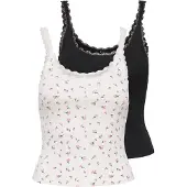 ONLY Topp 'ONLFENJA' grön / rosa / svart / vit