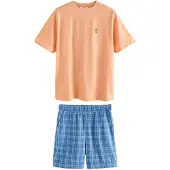 Next Pyjamas kort blå / pastellblå / grön / lax