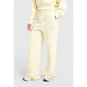 Nike Phoenix Fleece Graphic Swoosh Wide Leg Joggers, gul
