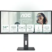 AOC CU34P3CV, 86,4 cm (34), 3440 x 1440 pixlar, UltraWide Quad HD, LED, 4 ms, Svart