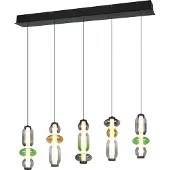 TRIO Lighting Glas pendellampa Minerva, dimbar, Multifärgad, Vardagsrum / matsal, Glas, Pendellampa
