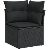 vidaXL Loungegrupp med dynor 12 delar svart konstrotting