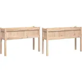 vidaXL planteringar 2 st med massiva furuben 837565