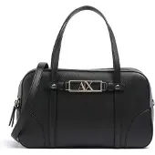 Armani Exchange för kvinnor. XW002610AF15632UC010 Texturerad handväska med dubbla handtag och avtagbar rem svart (OSFA), Casual, Polyest