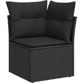 vidaXL Loungegrupp med dynor 12 delar svart konstrotting