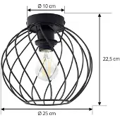 LINDBY Taklampa Danika , dimbar, Svart, Vardagsrum / matsal, Metall, Modern, Taklampa