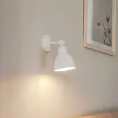 Euluna Vägglampa Emoti , dimbar, Vitt / opal, Vardagsrum / matsal, Metall, Industriell design, Vägglampa, vägglampa inomhus