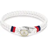 Tommy Hilfiger Gold Plated Nautical Charm White Leather Bracelet