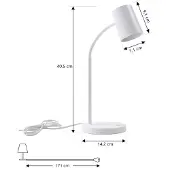 LINDBY Bordslampa , Radka, Vit, Arbetsrum / hemkontor, Plast, Modern