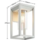 LINDBY Vägglampa utomhus Estami , dimbar, Aluminium / grå / zink, Aluminium / grå / zink, Modern, Utomhusvägglampa