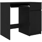 vidaXL Skrivbord svart ek 86x49x76 cm konstruerat trä