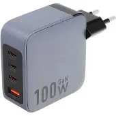 Forcell GaN-laddare - 3x USB-C + 1x USB-A - 100W med PD och Quick Charge 4.0