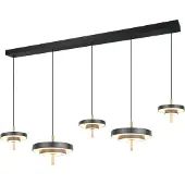 TRIO Lighting Pendellampa Keaton, dimbar, Svart, Vardagsrum / matsal, Metall