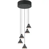 TRIO Lighting Pendellampa Romeo, Svart, Vardagsrum / matsal, Metall, Modern