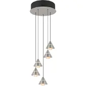 TRIO Lighting Pendellampa Romeo, Aluminium / grå / zink, Vardagsrum / matsal, Metall, Modern