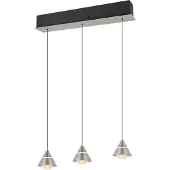 TRIO Lighting Pendellampa Romeo, Aluminium / grå / zink, Vardagsrum / matsal, Metall, Modern