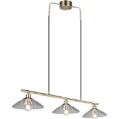 TRIO Leuchten Hänglampa Eluna, dimbar, Brun / mässing, Vardagsrum / matsal, Metall, Pendellampa