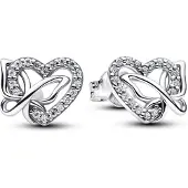 Pandora Moments hjärtörhängen i silver 294476C01