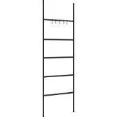 vidaXL Handdukshängare med stege och 5 nivåer svart 58x175 cm järn