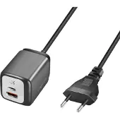 Logilink LogiLink: Laddare 30W PD/QC3 1,5m fast kabel Svart
