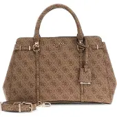 GUESS Handväska 'Leona' beige / kastanjebrun