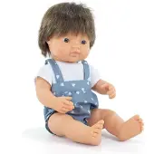Miniland Kastanjebrun Babydocka 38 Cm