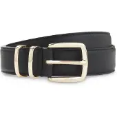 BOSS Leather belt with twin metal keeper