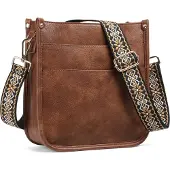 INF Snygg PU-väska för kvinnor: Crossbody axelväska Brown