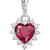 Thomas Sabo silver charm röd hjärta 2204-013-10