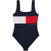 Tommy Hilfiger Classic Colour Blocked Square Neck Swimsuit