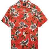 Superdry för män. M4011128A Hawaiiskjorta röd (XL), Casual, Modal, Kort ärm