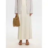 Selected Viva Ankle Linen Blend Lång Kjol Med Hög Midja