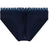 Emporio Armani för män. EM000582_AF20432 Slip-badbyxor med marinblått logotypband (XL), Strandkläder, Polyamid, Marino